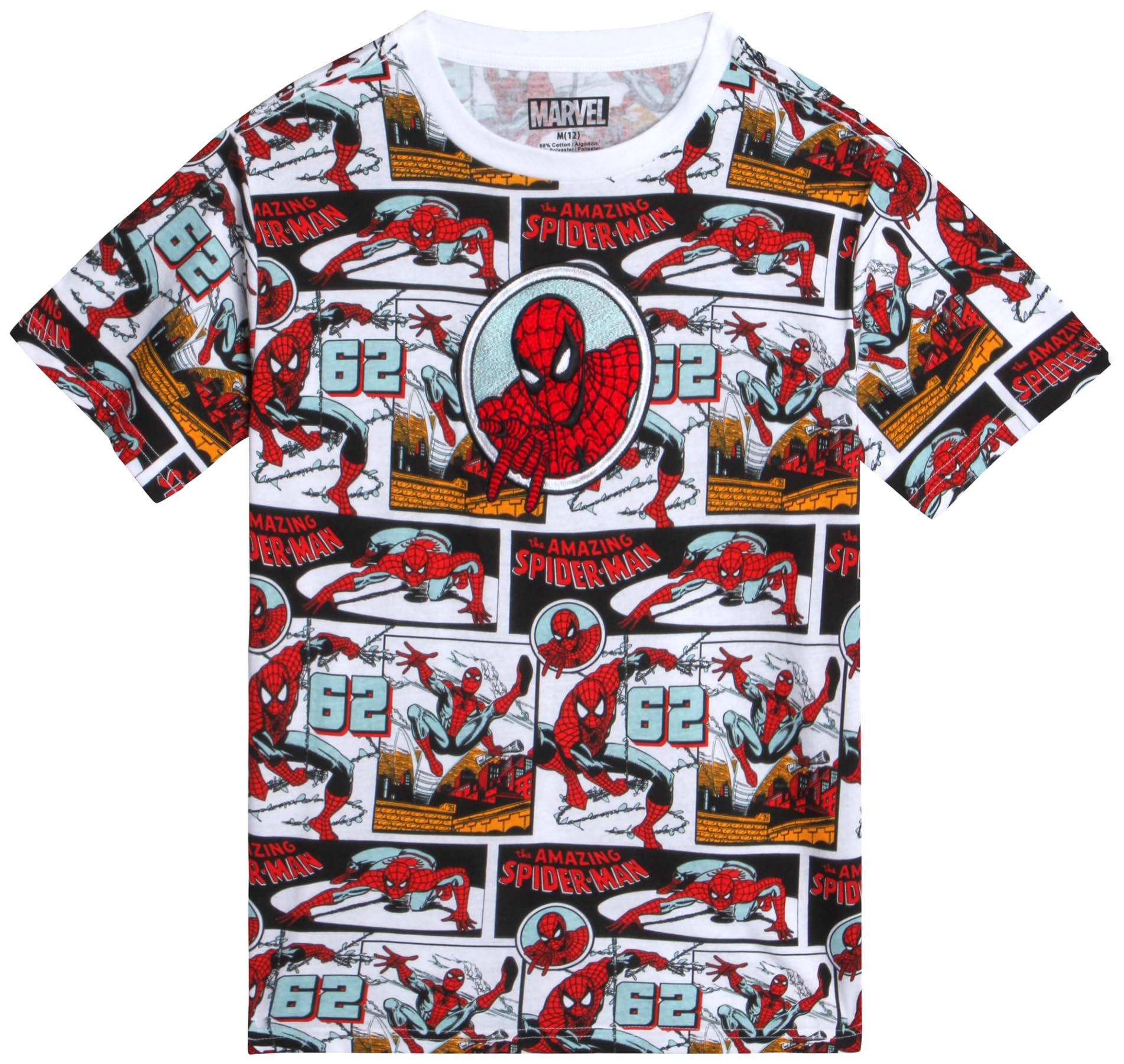 Marvel Avengers Spiderman Boys Shirts - Hulk Iron Man Captain America Thor Short Sleeve Graphic Tees for Toddler Boys & Kids